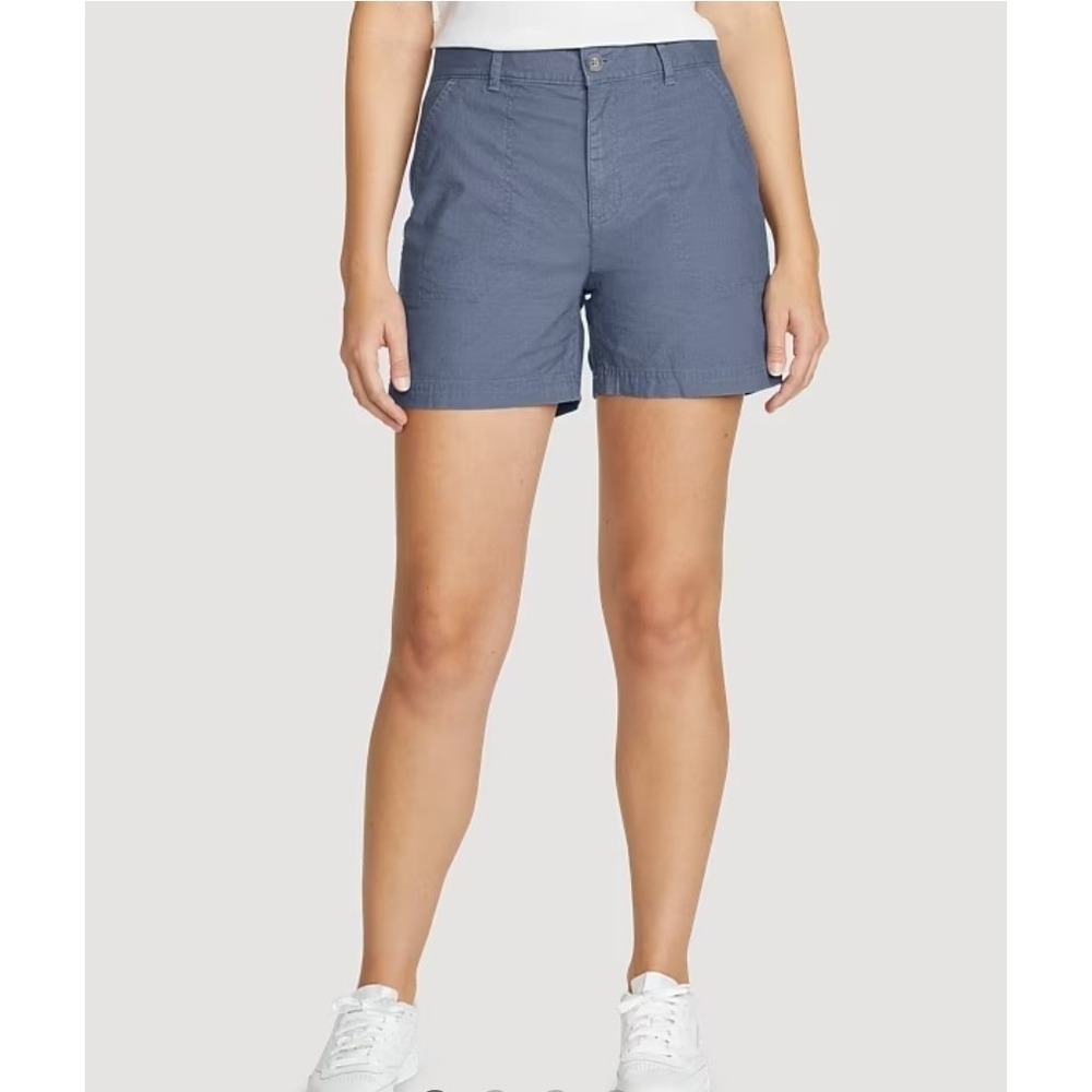 Eddie Bauer Womens Curvy Legend Wash Blue Green Shorts‎ Sz 16 NWT